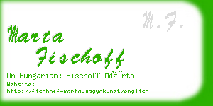 marta fischoff business card